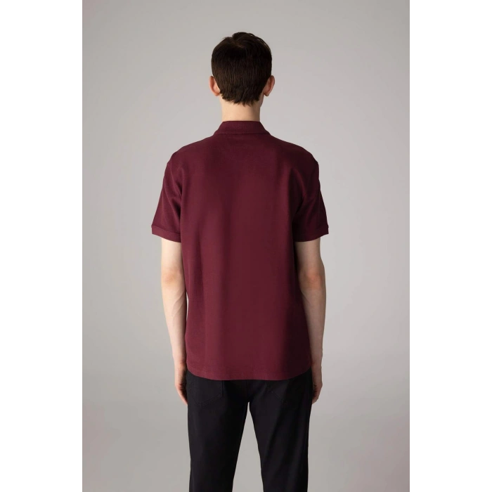 %100 Pamuk Regular Fit Polo Yaka Kısa Kollu Basic Düz Pike Kumaş Tişört C1293AX24SP