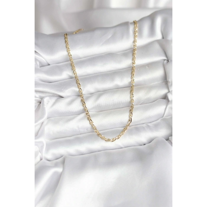 14K Gold Renk Kaplama Ezme Plaka Model CM Kadın Kolye