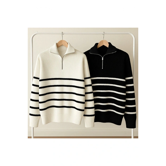 2 li avantajlı paket dik yaka selanik kazak premium kalite erkek kazak