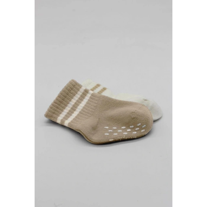 2Li Çemberli Kaymaz Soket Çorap 10125 Bej-Ekru