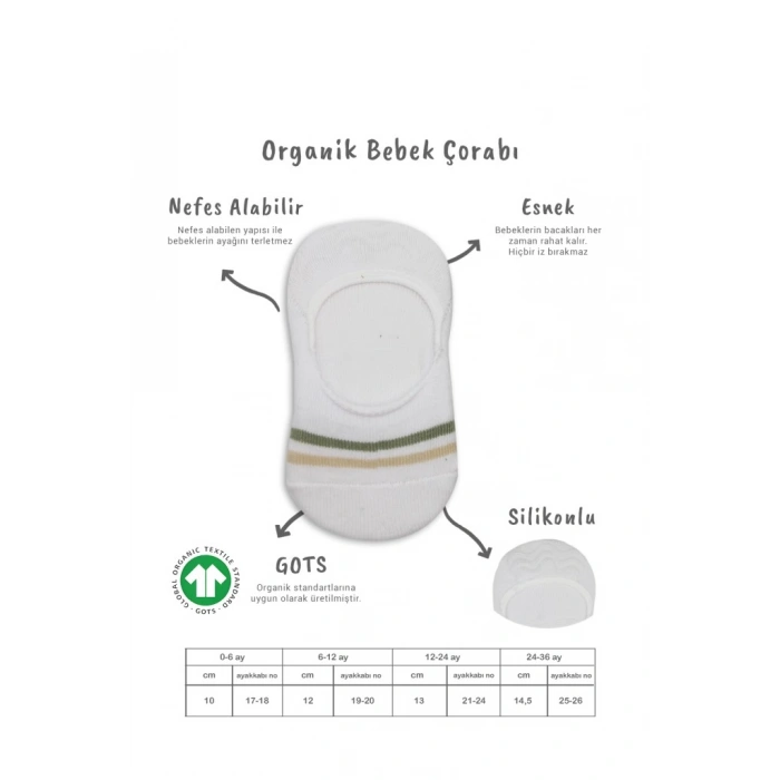 2Li Penye Babet Silikon Çemberli Çorap 30102 Nil Beyaz