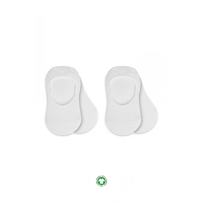2Li Penye Babet Silikonlu Basic Çorap 30104 Beyaz Beyaz