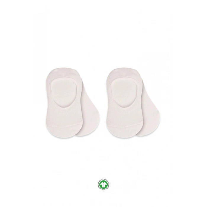 2Li Penye Babet Silikonlu Basic Çorap 30104 Ekru Ekru