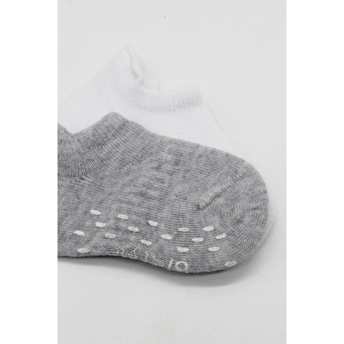 2Li Sneakers Kaymaz Basic Penye Çorap 20103 Gri Beyaz
