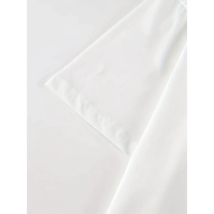 20/1 PENYE COMPACK BASKILI OVERSİZE KISA KOL BİSİKLET YAKA T-SHİRT - BEYAZ