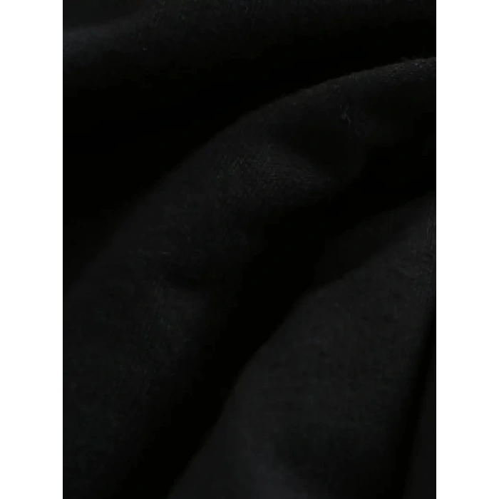 20/1 PENYE COMPACK BASKILI OVERSİZE KISA KOL BİSİKLET YAKA T-SHİRT - SİYAH