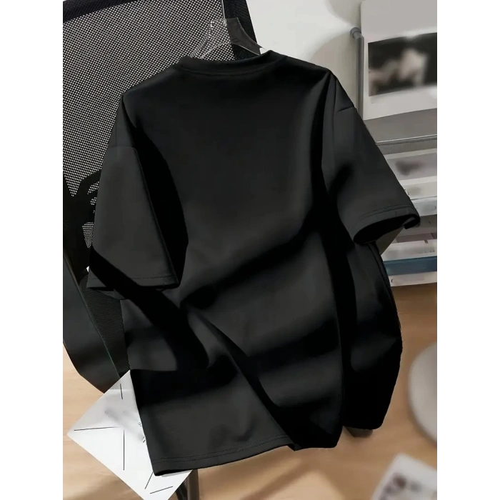 20/1 PENYE COMPACK SPİDER BASKILI OVERSİZE UNİSEX KISA KOL YAZLIK T-SHİRT - SİYAH