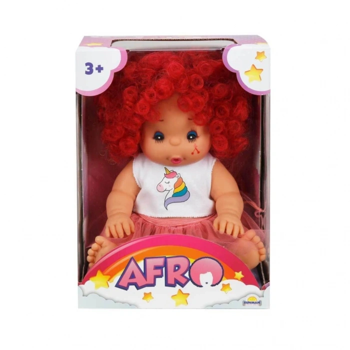 20040 Afro Kıvırcık Saçlı Bebek 23 cm -NessiWorld