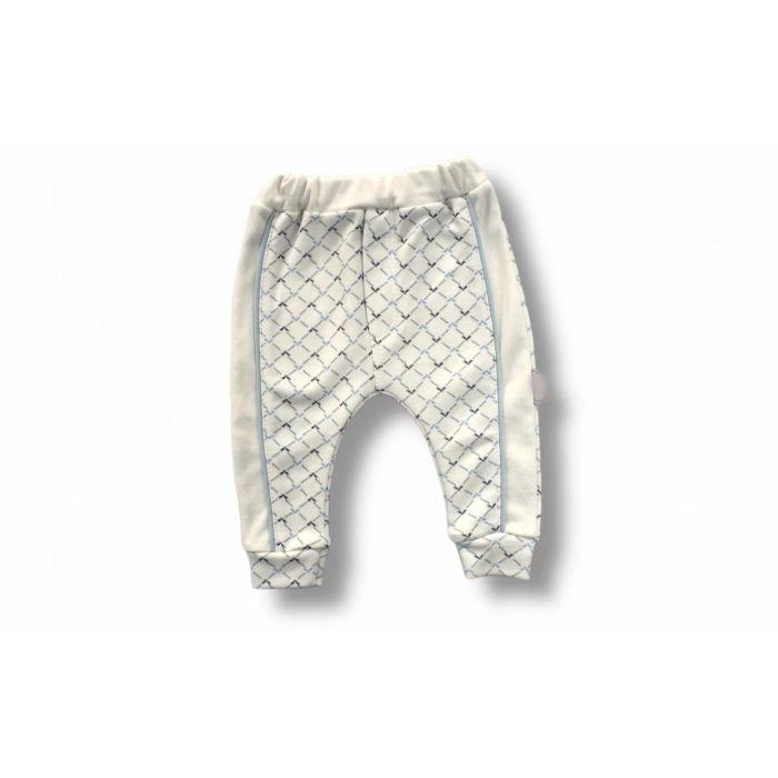 3-6 6-9 9-12 Ay My Camping Nakışlı Şapkalı Uzun Kollu Sweatli 3Lü Erkek Bebek Takımı Ekru