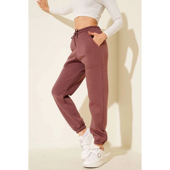 3 iplik şardonlu paça lastikli eşofman tarçın is001