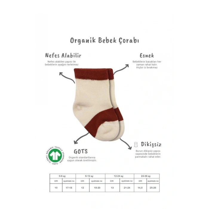 3Lü Penye Rainbow Soket Çorap BS10113 Kiremit