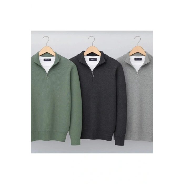 3 lü set erkek selanik dik yaka kışlık uzun kol kazak ( 3 al 1 öde )