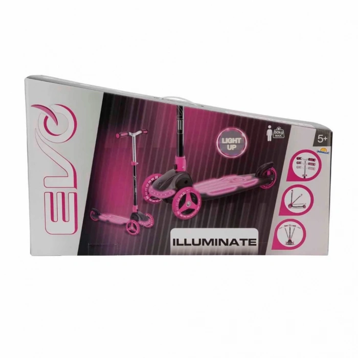 3 Tekerlekli Katlanabilir Işıklı Pembe Scooter