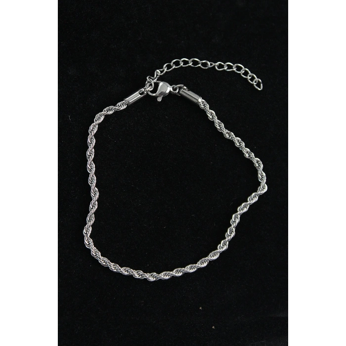 316L Çelik Burgu Model Gümüş Renk Erkek Bileklik