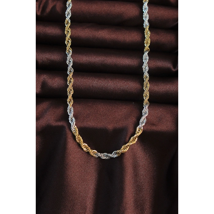 316L Çelik Çift Renk Burgu Tasarımlı Kolye