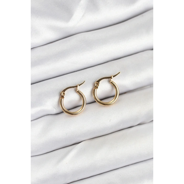 316L Çelik Gold Renk 12 mm Halka Kadın Küpe