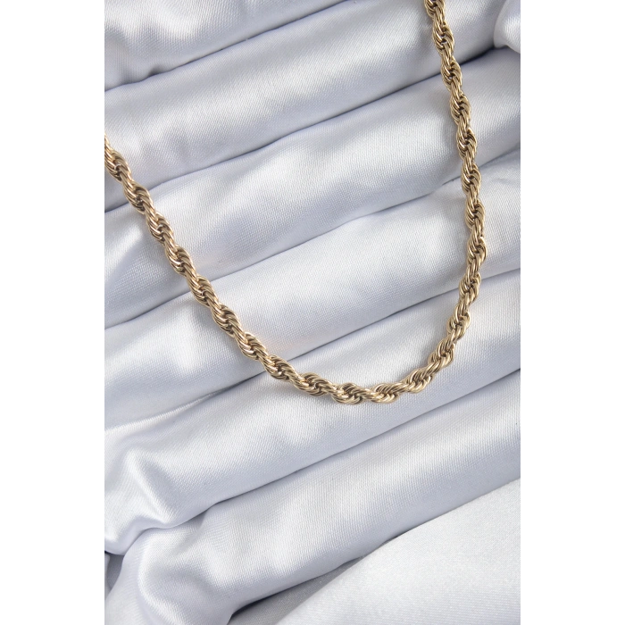 316L Çelik Gold Renk 60 cm Burgu Model Kadın Kolye