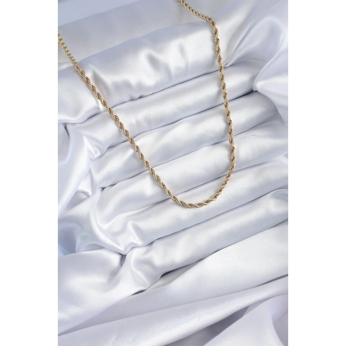 316L Çelik Gold Renk 60 cm Burgu Model Kadın Kolye