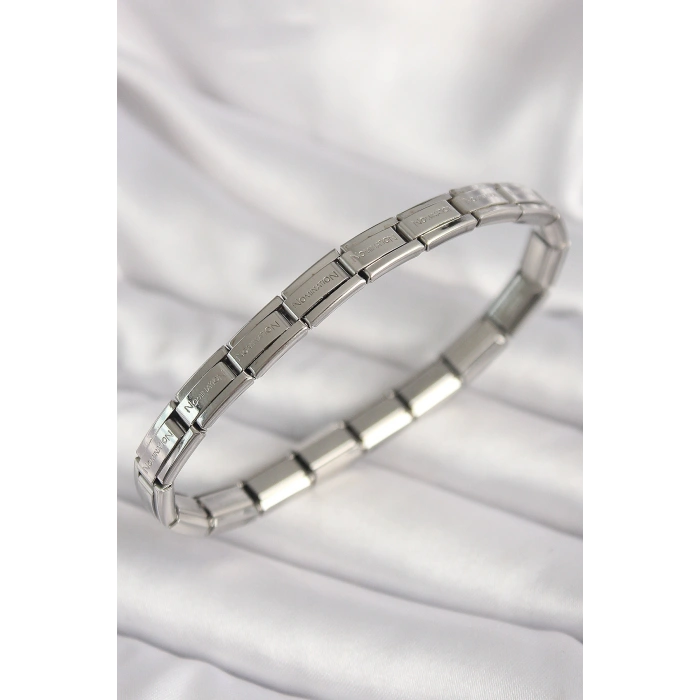 316L Çelik Gümüş Renk İnce Yazılı Nomination Kadın Bileklik