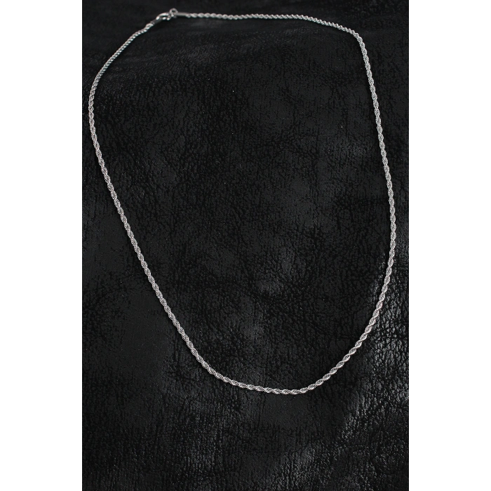 316L Çelik Halat Zincir Model Gümüş Renk Erkek Kolye