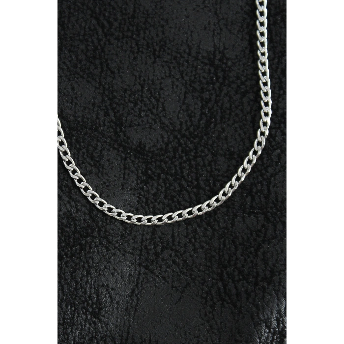 316L Çelik İnce Klasik Zincir Model Gümüş Renk Erkek Kolye