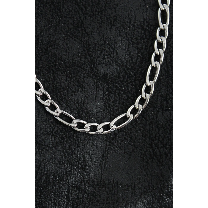 316L Çelik Kalın Figaro Zincir Model Gümüş Renk Erkek Kolye