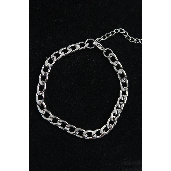 316L Çelik Kalın Klasik Model Gümüş Renk Erkek Bileklik