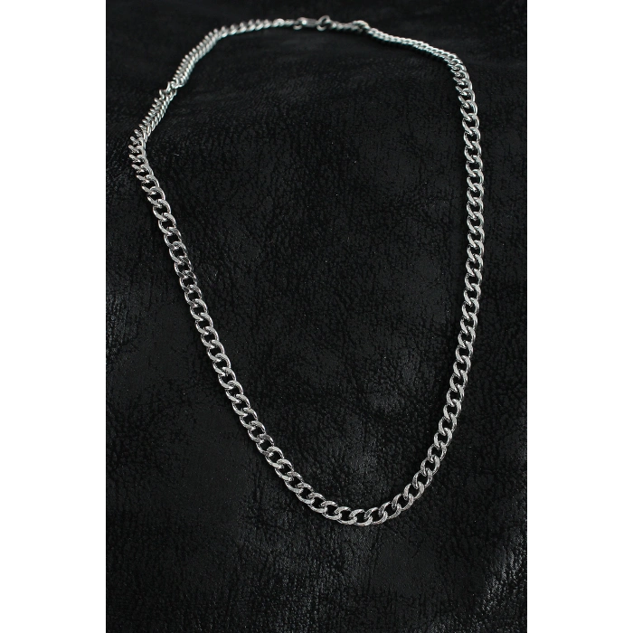 316L Çelik Klasik Zincir Model Gümüş Renk Erkek Kolye