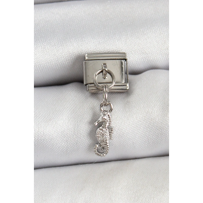 316L Çelik Sallantılı Deniz Atı Model Gümüş Renk Nomination Charm