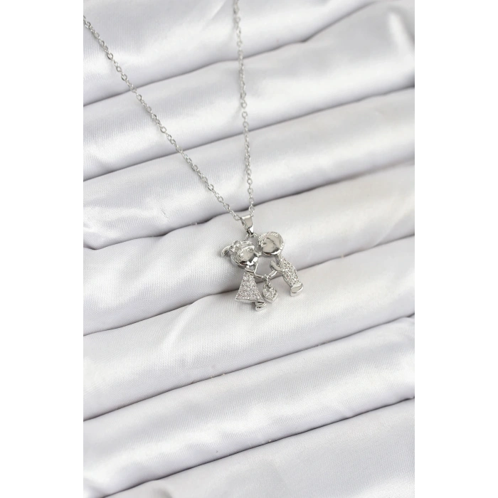 316L Çelik Zincir Gümüş Renk Erkek Kız Model Kadın Kolye