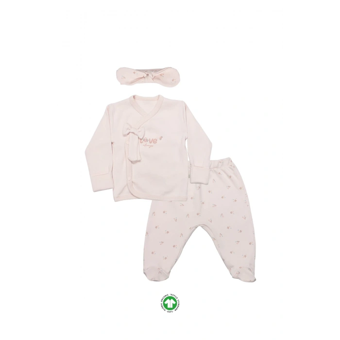 3Lü Zıbın Takım Grow İn Love 13102 Pembe Ekru