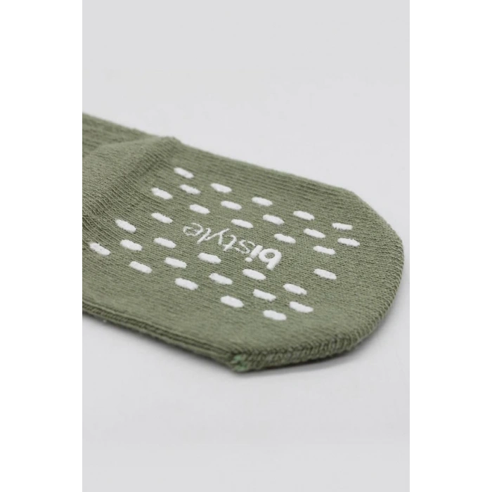 5Li Penye Kaymaz Düz Soket Çorap 10121 Yeşil