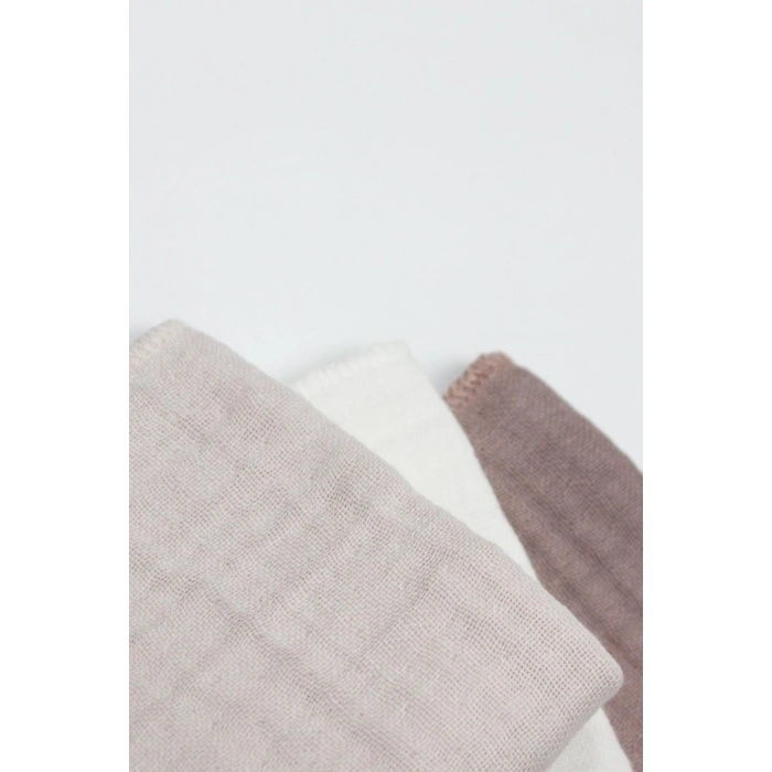 6lı Müslin Mendil 20x20 cm 90106 Taş Ekru Antrasit