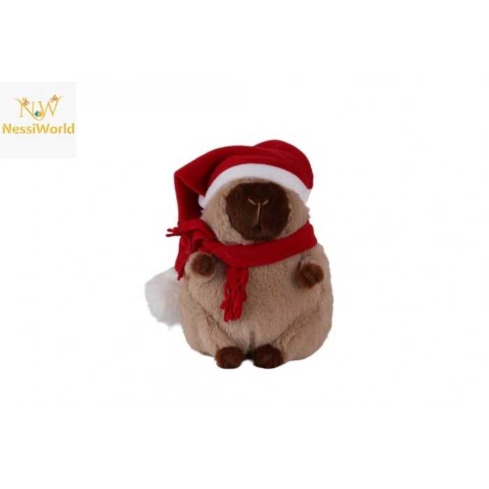 6213 YILBAŞI ŞAPKALI 28 CM KAHVERENGİ KAPİBARA