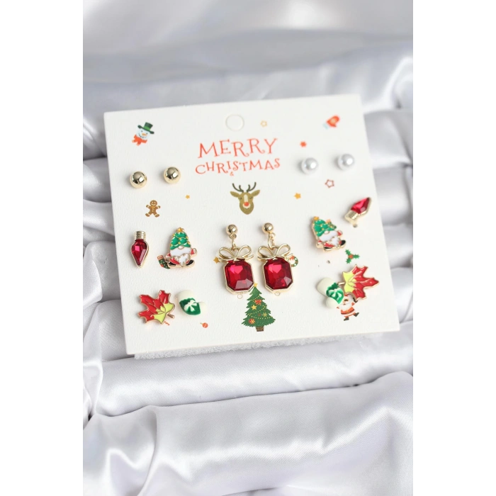 8 Çift Yılbaşı Temalı Kadın Küpe