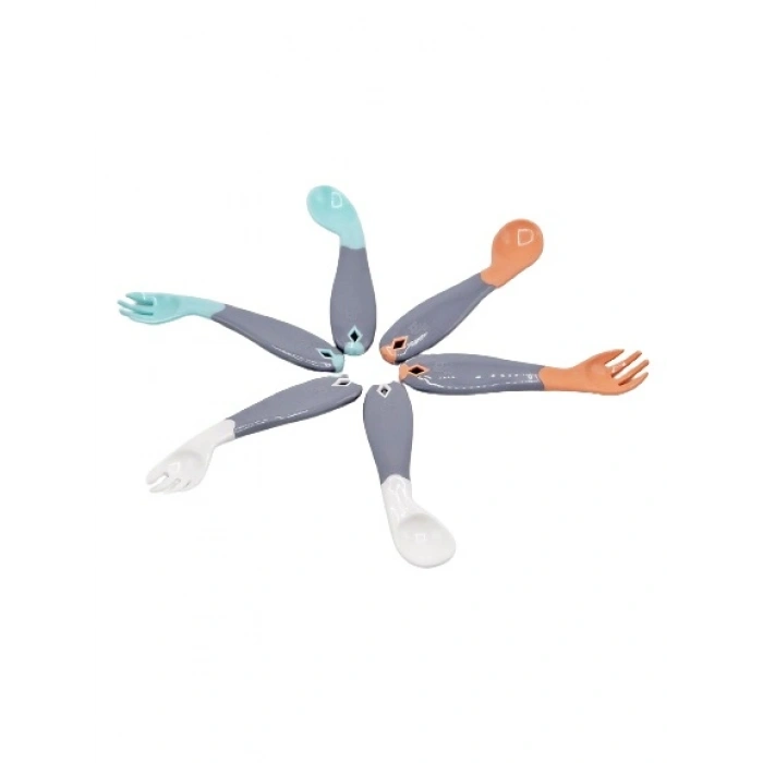  Açılı Mama Kaşık Çatal Takımı 703 Yeşil