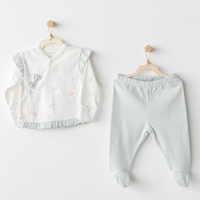 Andywawa Ac25508 Sıde Snap Set Love Family 2Li Zıbın Set Mint