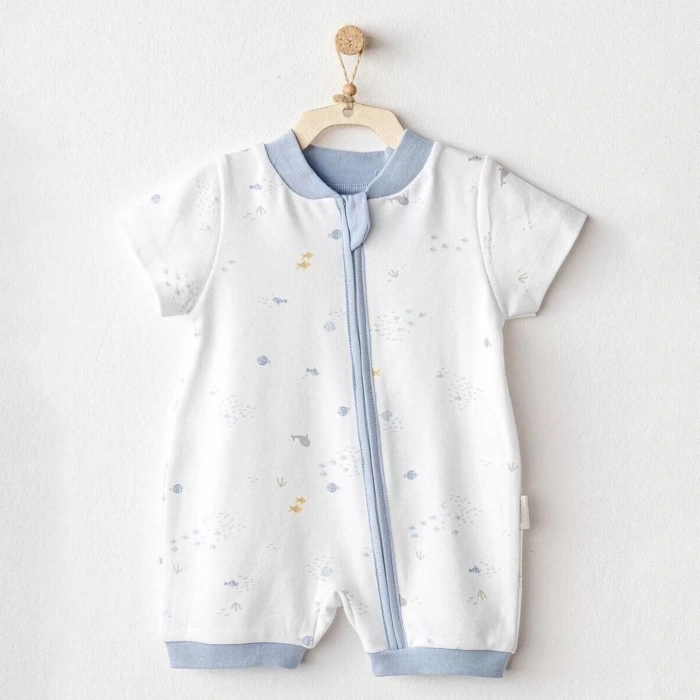 Andywawa Ac25605 Ocean İs My Happy Place Bebek Tulum White