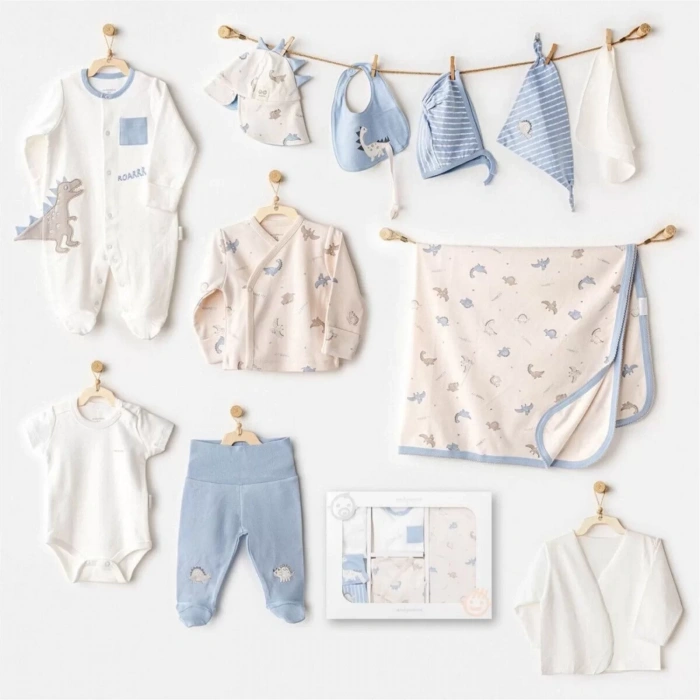 Andywawa Ac25911 Newborn Set Dino 10Lu Hastane Çıkışı Beige