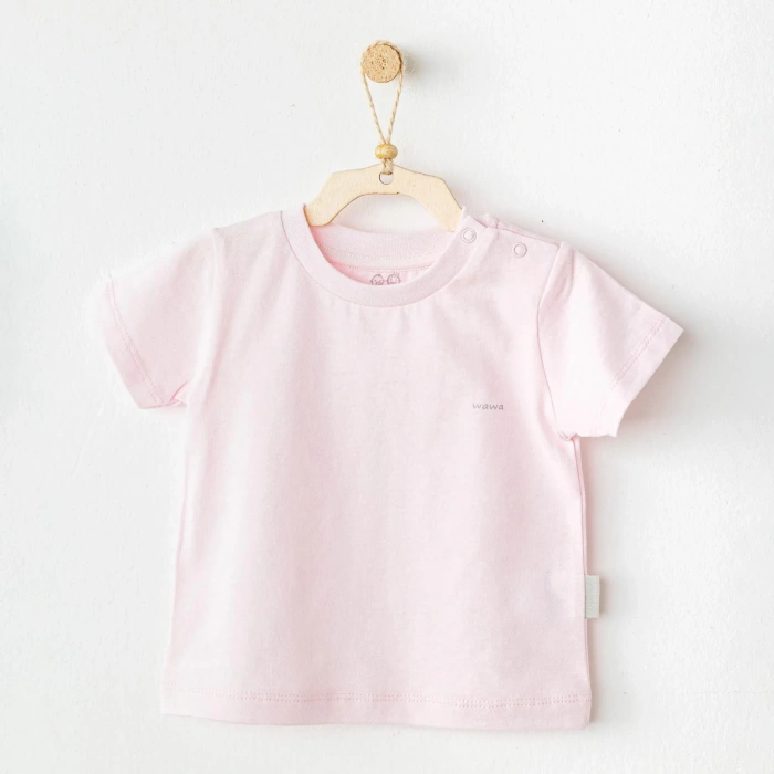 Andywawa Ac25971 Casual Bebek Tişört Pink