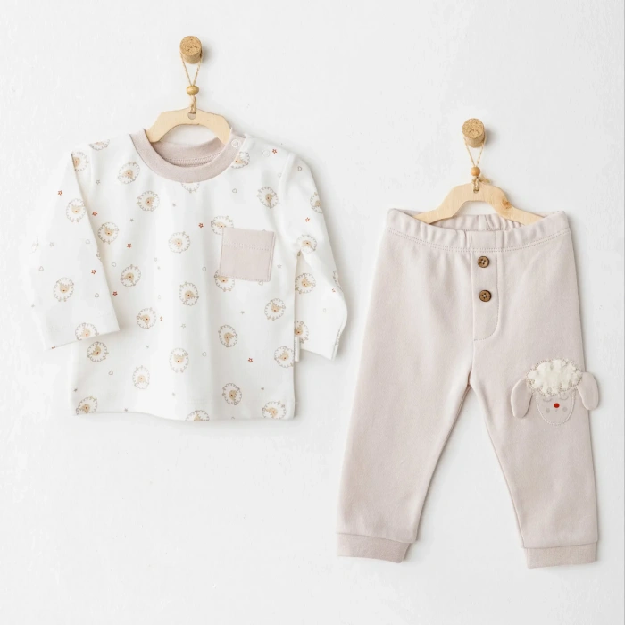 Andywawa Ac26155 Tinny S Sheeps 2Li Takım Beige