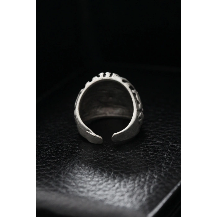 Ayarlanabilir Desenli Kurukafa Model Erkek Yüzük