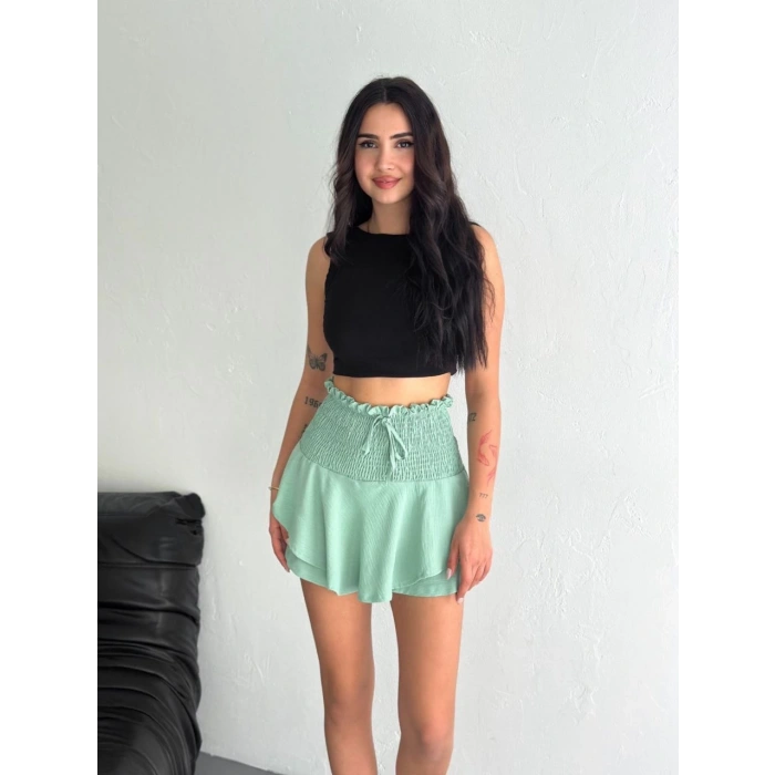 Ayrobin Şortlu Etek - Su Yeşili