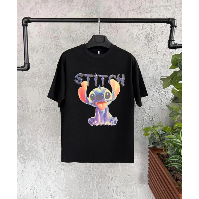 BİSİKLET YAKA KISA KOL ÇOCUK BASKILI T-SHİRT - SİYAH