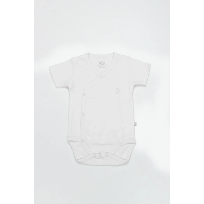 Bistyle Organik Natural Basic Style Kruvaze Yarım Kol Body Bs17101 Beyaz
