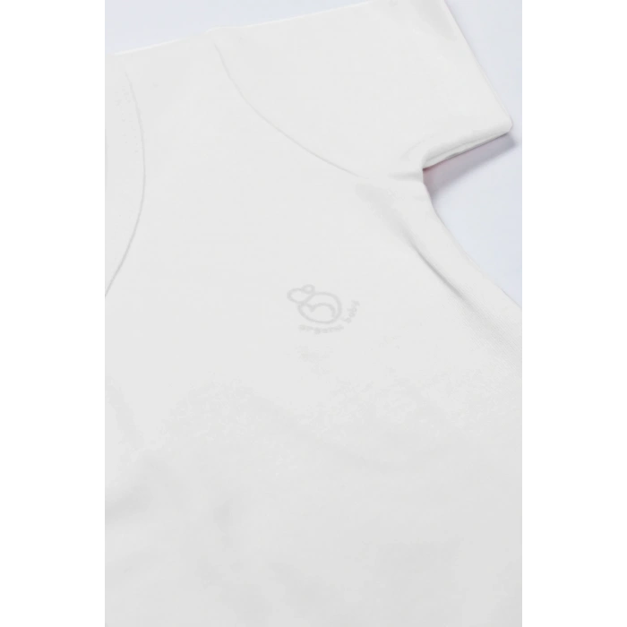 Bistyle Organik Natural Basic Style Kruvaze Yarım Kol Body Bs17101 Beyaz