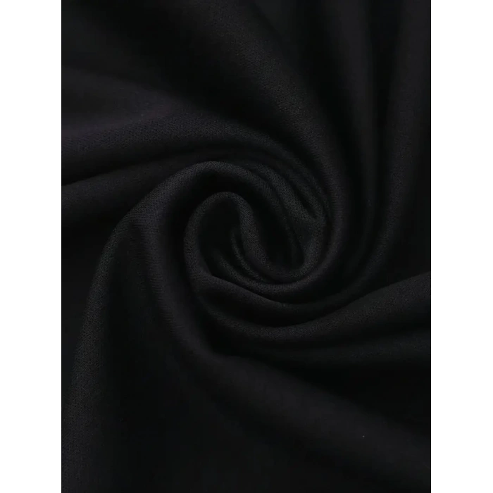 BROOKLYN HARF BASKILI DÜŞÜK OMUZLU T-SHİRT, RAHAT KISA KOLLU BOL T-SHİRT, KADIN GİYİM - SİYAH