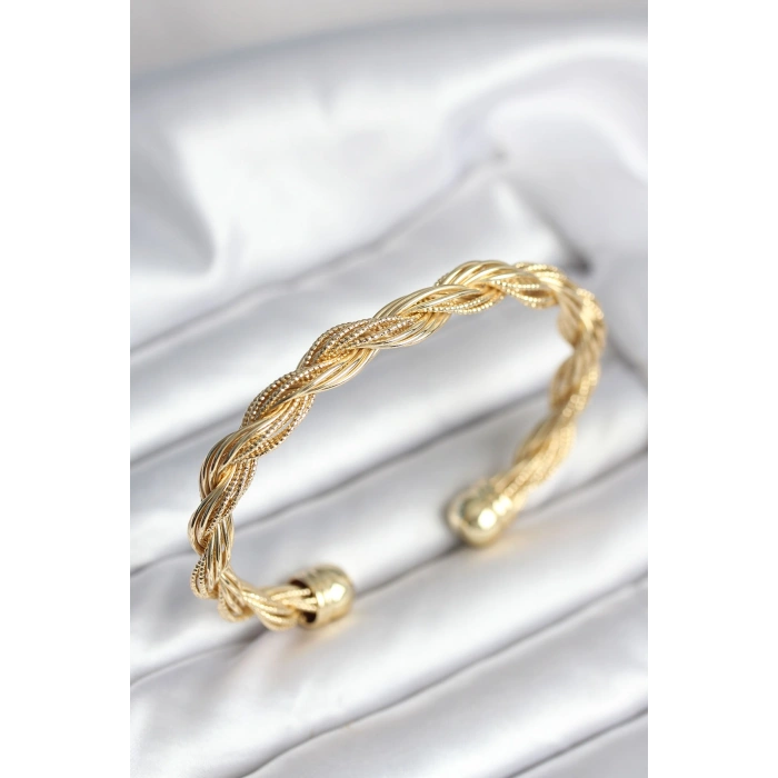 Burgu Zincir Model Gold Renk Kadın Vintage Bileklik