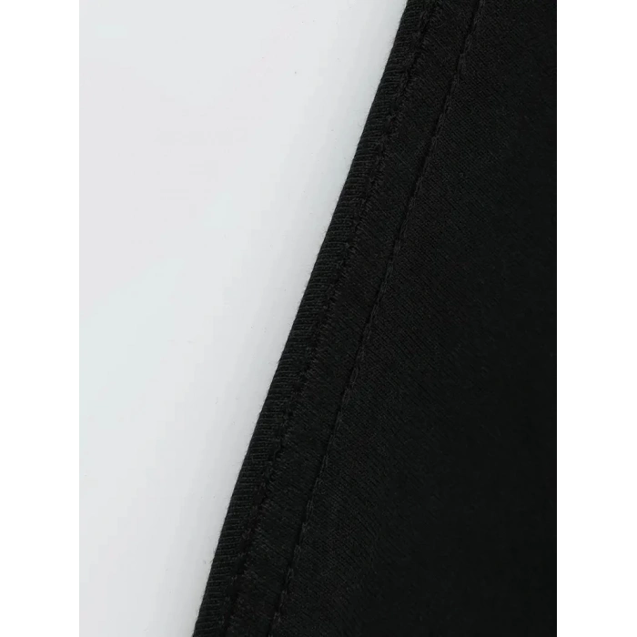 Büyük Beden Erkek Whatever Baskılı Tişört, Oversize Erkekler İçin Yaz Modası Kısa Kollu Tişörtler - Siyah