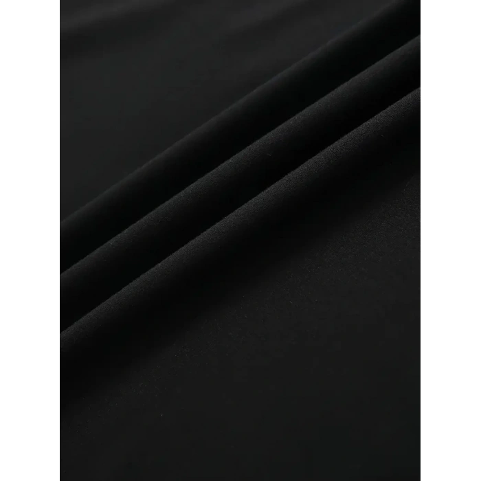 BÜYÜK BOY AYICIK BASKILI BİSİKLET YAKA T-SHİRT, İLKBAHAR & YAZ İÇİN RAHAT KISA KOLLU T-SHİRT, KADIN GİYİM - SİYAH